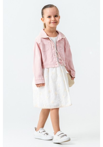 Hasır Çantalı Nakışlı Kız Çocuk 3\'lü Takım - 26K 7265