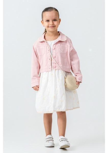 Hasır Çantalı Nakışlı Kız Çocuk 3\'lü Takım - 26K 7265 fiyatları