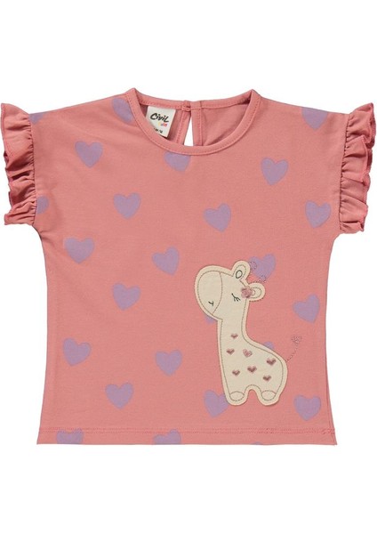 Zürafa Nakışlı 6-18 Ay Takım - Turuncu6-9 Ay