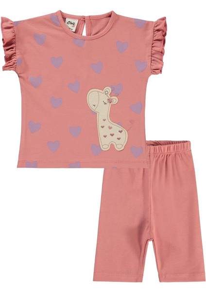 Zürafa Nakışlı 6-18 Ay Takım - Turuncu6-9 Ay modelleri