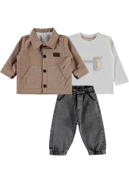 Kadife Ceketli 6-18 Ay Takım - Bej 12-18 Ay fiyatları