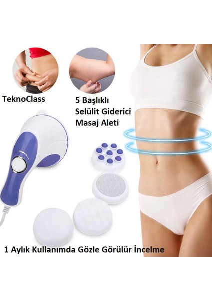 5 Başlıklı Selülit Karşıtı Masaj Aleti Cihazı