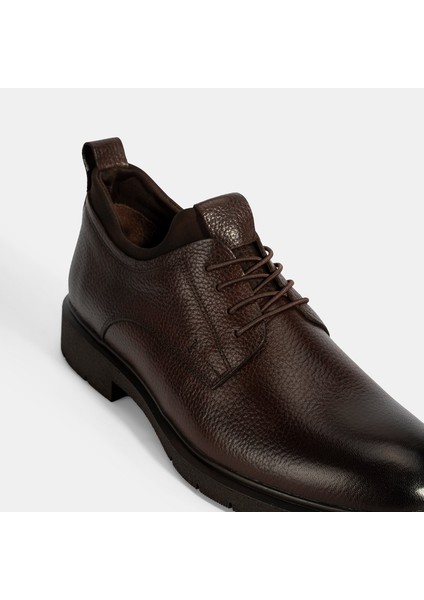 Erkek Kahve Bağcıklı Deri Günlük Ayakkabı