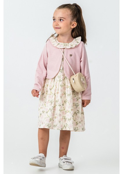 Gül Detaylı Hırkalı Kız Çocuk 3\'lü Takım - 26K 7271 modelleri