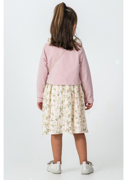 Gül Detaylı Hırkalı Kız Çocuk 3\'lü Takım - 26K 7271 indirimleri