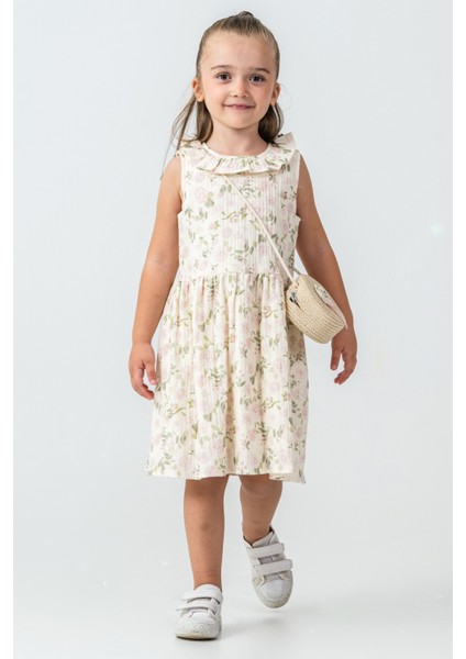 Gül Detaylı Hırkalı Kız Çocuk 3\'lü Takım - 26K 7271