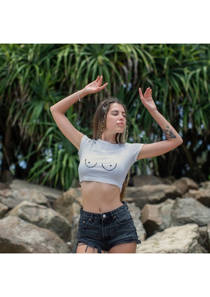 Uncensored Crop Tişört - Ekru fiyatları