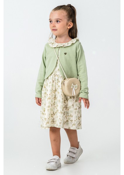 Gül Detaylı Hırkalı Kız Çocuk 3\'lü Takım - 26K 7271 fiyatları