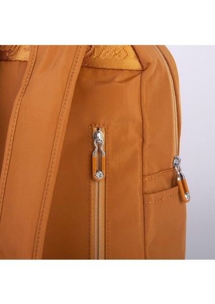 Kadın Çok Gözlü Geniş Iç Hacimli Su Geçirmez Sırt Çantası Hardal fırsatları