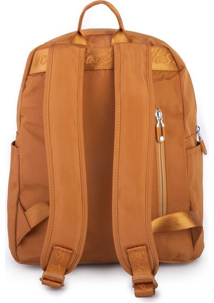 Kadın Çok Gözlü Geniş Iç Hacimli Su Geçirmez Sırt Çantası Hardal indirimleri