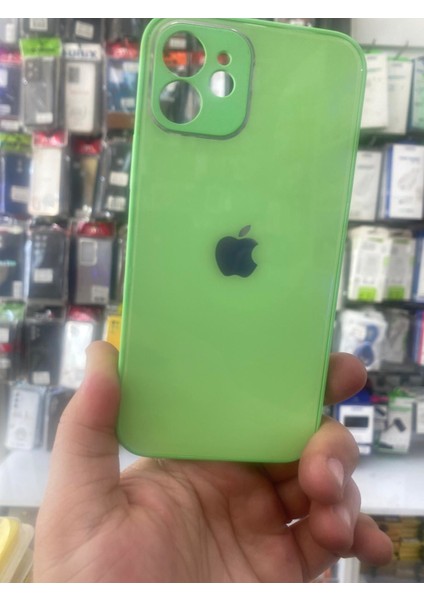 Iphone 12 Pro Uyumlu Arkası Cam Logolu Kılıf