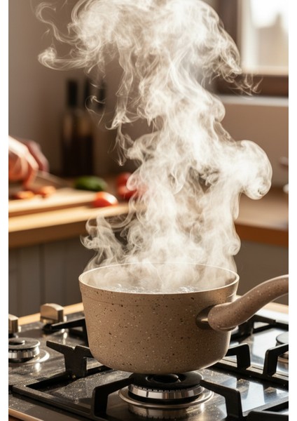 Granit Derin Sos Tenceresi – Yapışmaz, Isıya Dayanıklı, Şık Tasarım | 17 cm