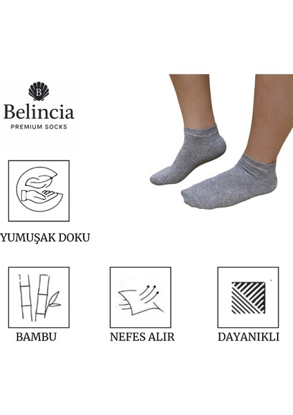 Bambu Erkek Patik Çorap Dikişsiz Gri 6'lı Paket fiyatları