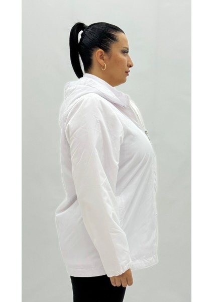 Büyük Beden Kapüşonlu Çiçek Işlemeli Kadın Mont indirimleri