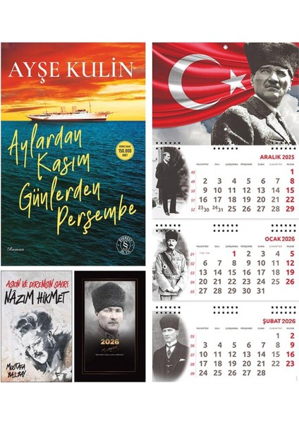 Aylardan Kasım Günlerden Perşembe ve Nazım Hikmet - Komutan Ajanda - Ayyıldız Duvar Takvimi