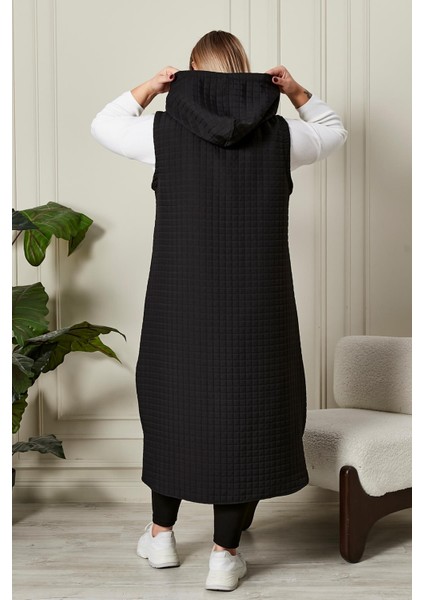 Kadın Büyük Beden Düğmeli Kapitone Yelek modelleri