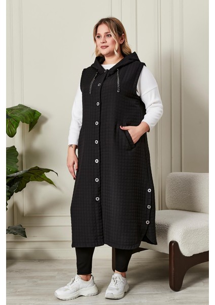 Kadın Büyük Beden Düğmeli Kapitone Yelek fırsatları