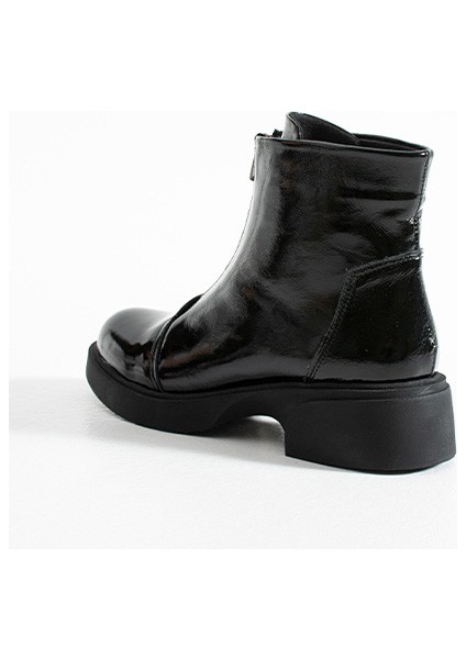 217651115-1 Zenne Kadın Bot Siyah Rugan Deri