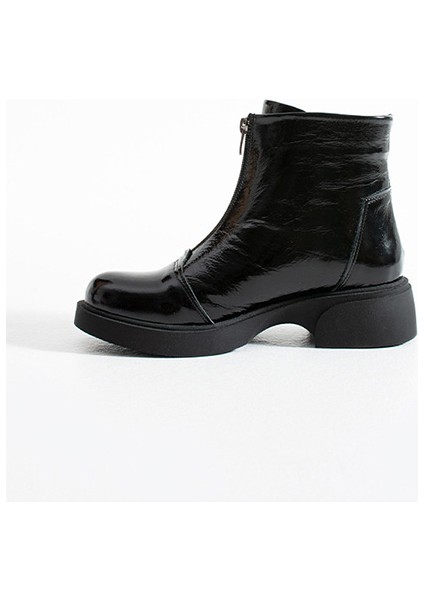 217651115-1 Zenne Kadın Bot Siyah Rugan Deri