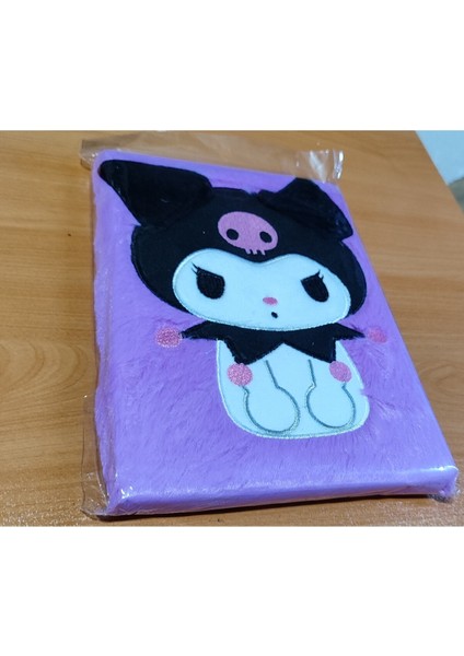 A5 Boyutunda Kuromi Figürlü Peluş Çizgili Çok Amaçlı Defter AD59350