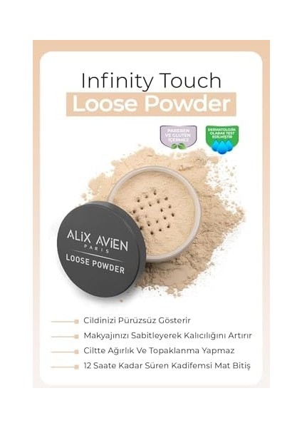 Alıx Avıen Ipeksi Toz Pudra - Sabitleyici Etki Mat Bitiş - Loose Powder 04 Desert Sand modelleri