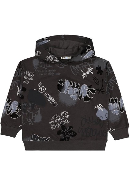 Grafiti Empirme Baskılı 6-9 Yaş Sweatshirt