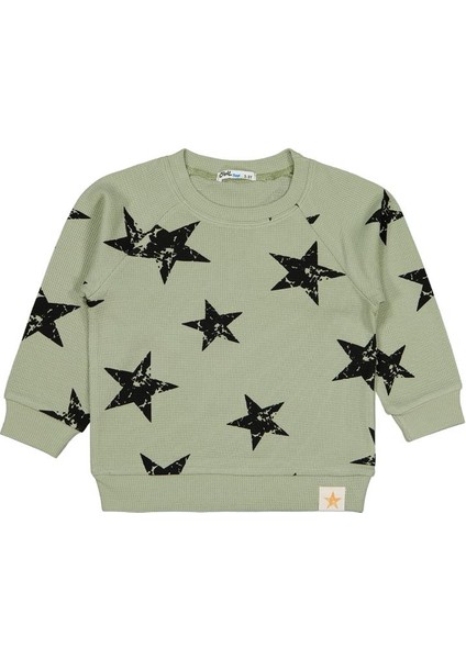 Yıldız Empirme Baskılı 2-5 Yaş Sweatshirt