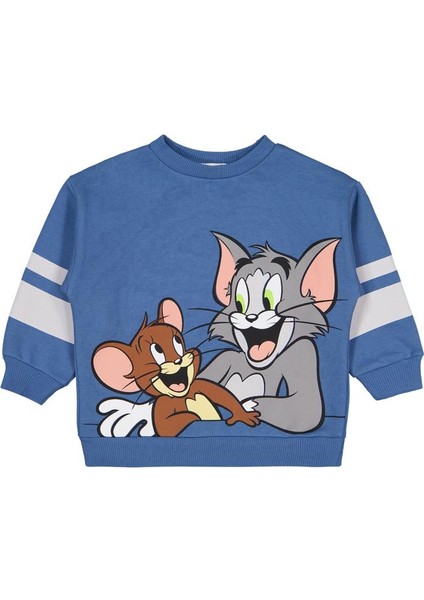 Kolu Çizgili Baskılı 2-5 Yaş Sweatshirt