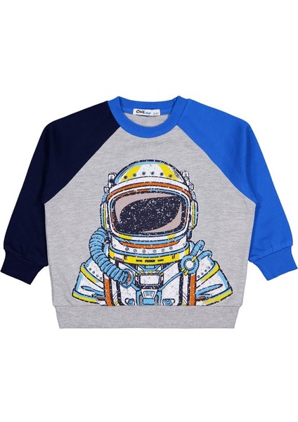 Astronot Baskılı 2-5 Yaş Sweatshirt - Gri 3-4 Yaş fiyatları