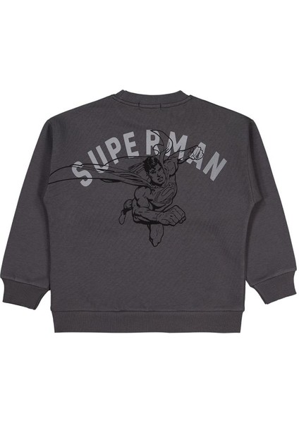 Logo Baskılı 6-9 Yaş Sweatshirt - Gri 9-10 Yaş fiyatları