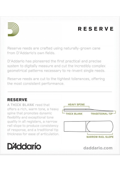 D'addario Woodwinds Reserve DJR1020 Alto Saksafon Kamışı No:2 fiyatları