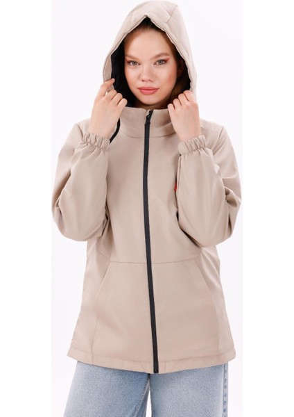 Kadın Su Geçirmez ve Rüzgara Dayanıklı Astarlı Kapüşonlu Yağmurluk - Rüzgarlık modelleri