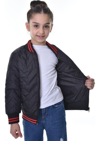 Kız Çocuk Kolej Yaka Astarlı Su ve Rüzgar Geçirmez Fermuarlı Mont Ceket fırsatları
