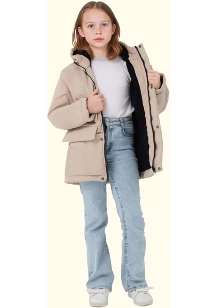 Kız Çocuk Kürklü Su ve Rüzgar Geçirmez Kapüşonlu 3 Kışlık Mont & Kaban & Parka modelleri