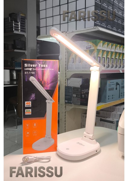 ST-7799 Göz Koruyucu, Katlanabilir LED Masa Lambası | 2400 Mah Şarjlı, 3 Kademeli Işık Ayarı fırsatları