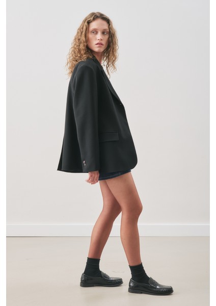 Jun Tek Düğmeli Blazer Ceket Siyah fiyatları