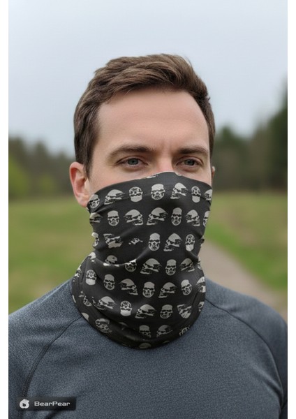 Çoklu Kurukafa Figürlü Boyunluk Unisex Buff Baf Maske Bandana modelleri