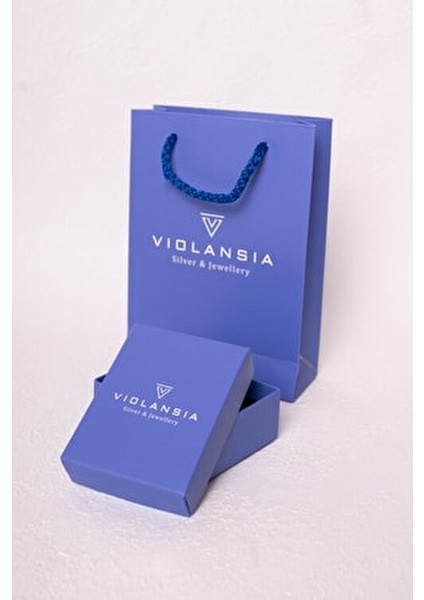 Mor Kelebek Kolye 925 Ayar Gümüş ile Şık Hediye Kutusunda 48 cm Zincir