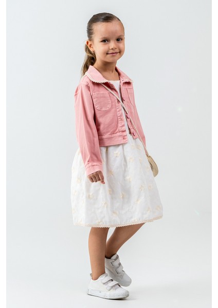 Hasır Çantalı Nakışlı Kız Çocuk 3\'lü Takım - 26K 7265 modelleri