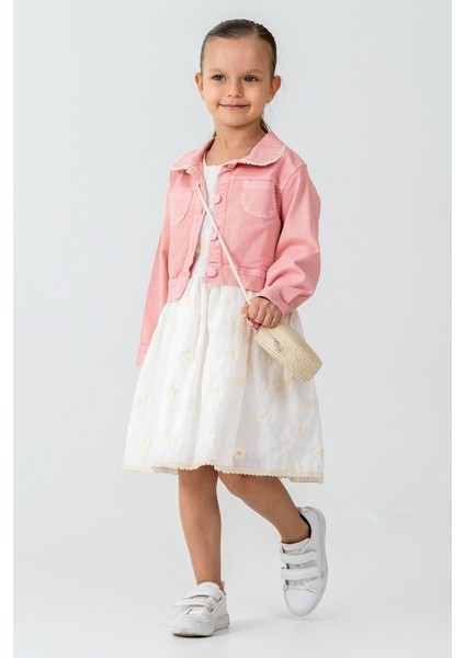 Hasır Çantalı Nakışlı Kız Çocuk 3\'lü Takım - 26K 7265 fırsatları