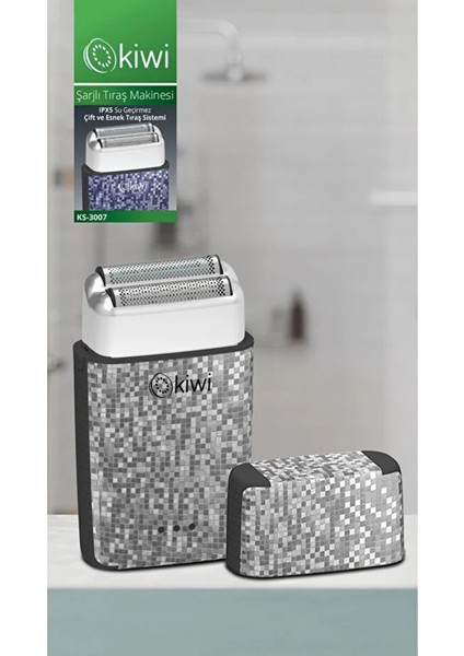 KS-3007 Paslanmaz Çift Çelik Bıçaklı Şarjlı Saç Tıraş Makinesi