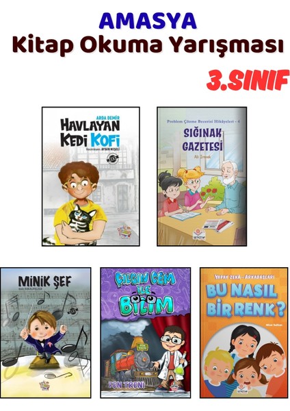 Amasya Kitap Okuma Yarışması 3.sınıf Kitapları, 5 Kitap Set, 3.sınıf Masal Öykü