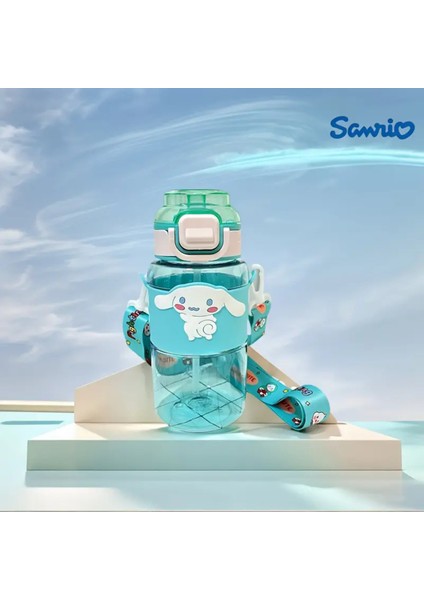 Çocuk Suluk Matara 600ML Askılı Cinnamoroll Figürlü Plastik AD41448