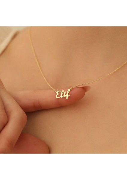 14 Ayar Altın Mikron Kaplamalı Kişiye Özel İsim Gümüş Kolye - CN00267