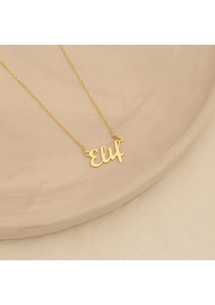 14 Ayar Altın Mikron Kaplamalı Kişiye Özel İsim Gümüş Kolye - CN00267