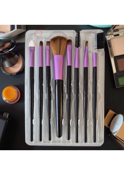 Profesyonel Makyaj Fırça, Aplikaör, Kaş Kesme, Pudra, 8 Li Fırça Seti - 1 Ad indirimleri