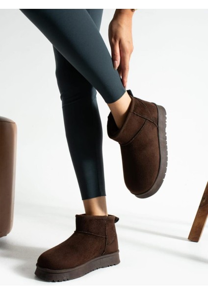 Kadın Süet Içi Kürklü Yünlü Kalın Tabanlı Kışlık Bilekte Kısa Ug Bot & Bootie fiyatları