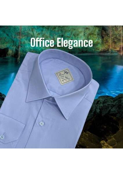 Klasik %100 Cotton Uzun Kollu Terletmeyen Kışlık Flanel Kumaş Mavi Gömlek (Regular Kalıp)