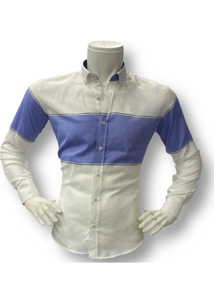 Klasik %100 Cotton Uzun Kollu Terletmeyen Kışlık Flanel Kumaş 2 Renkli Çizgili Gömlek (Regular Kalıp) fiyatları