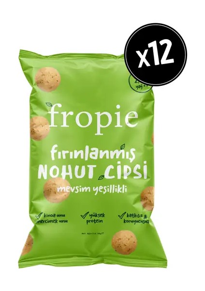 Fırınlanmış Nohut Cipsi Mevsim Yeşillikli x 12